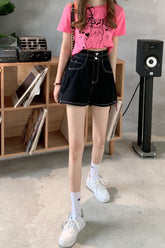 Sexy seitlicher kleiner Schnitt Retro-Jeans-Shorts